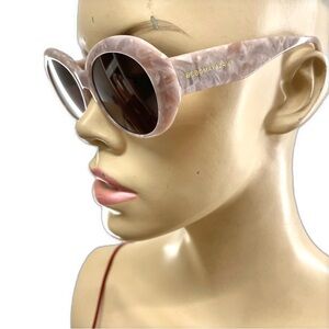BCBGMaxAzria- Marble Pink Round Sunglasses